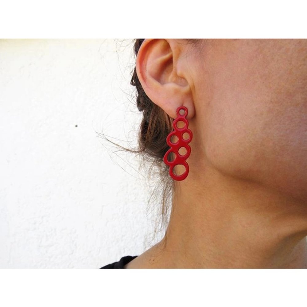 Handmade in SPAIN - Sterling Silver, Openwork Circle Post Earrings